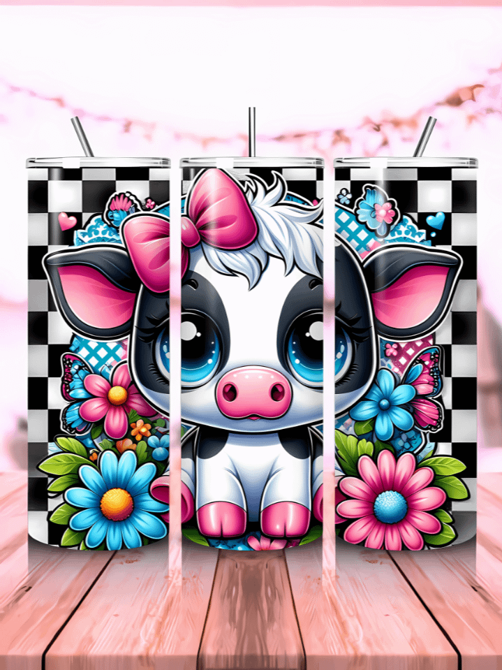 Highland Cow Tumbler Wrap PNG – Cute 20oz Skinny Sublimation Design – Farm Animal Aesthetic – 300 DPI Instant Digital Download product image (1)