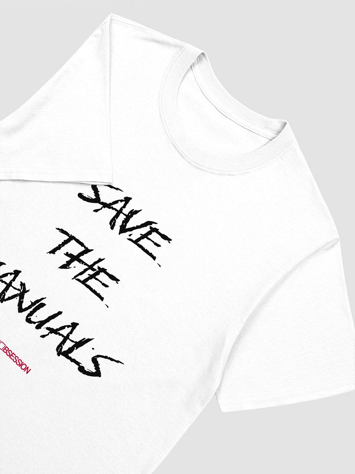 White SAVE THE MANUALS Unisex T-Shirt product image (2)