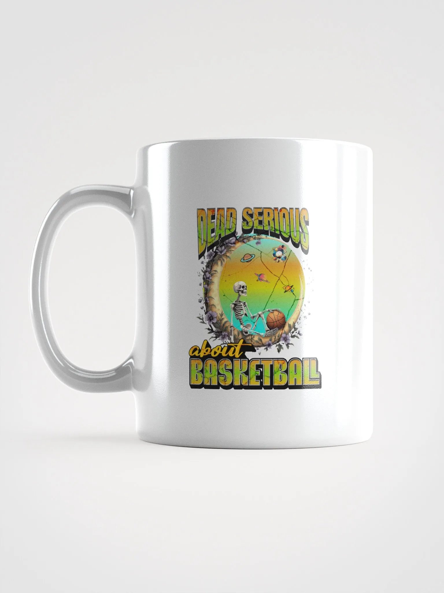 Dead Serious About Basketball Skeleton Cosmic Hoops Mug product image (1)
