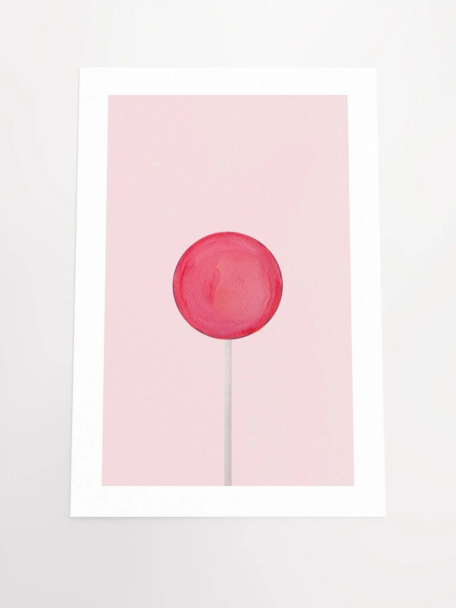 Minimalist Crimson Lollipop on Soft Pink Background Wall Art product image (2)