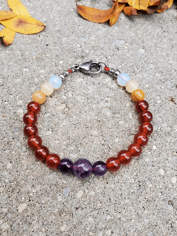 Inner Harmony Amethyst Carnelian Bracelet | Handmade Crystal Healing Jewelry product image (1)