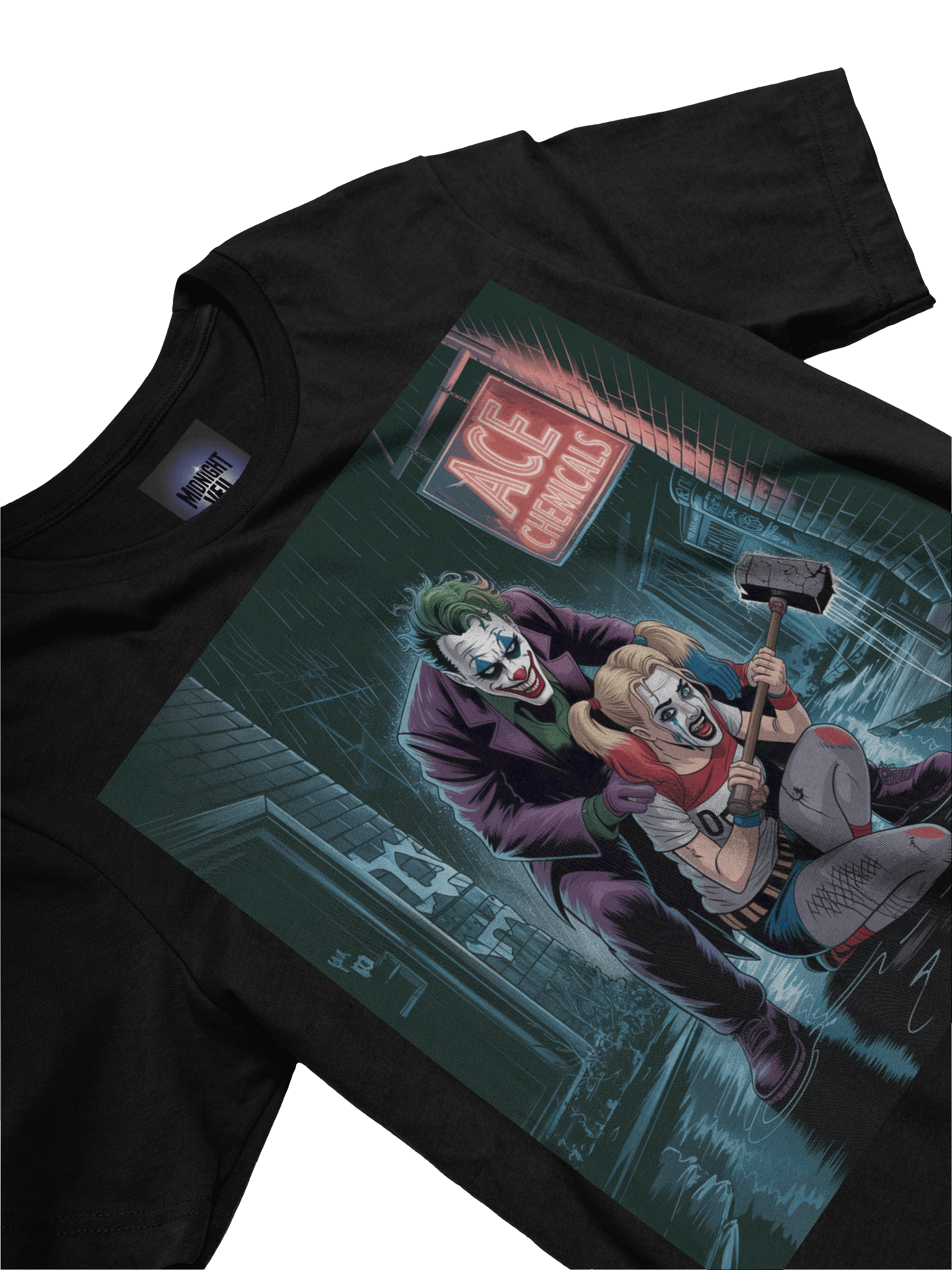Joker & Harley Quinn 'Ace Chemicals' Rainy Hammer Supersoft T-Shirt product image (5)