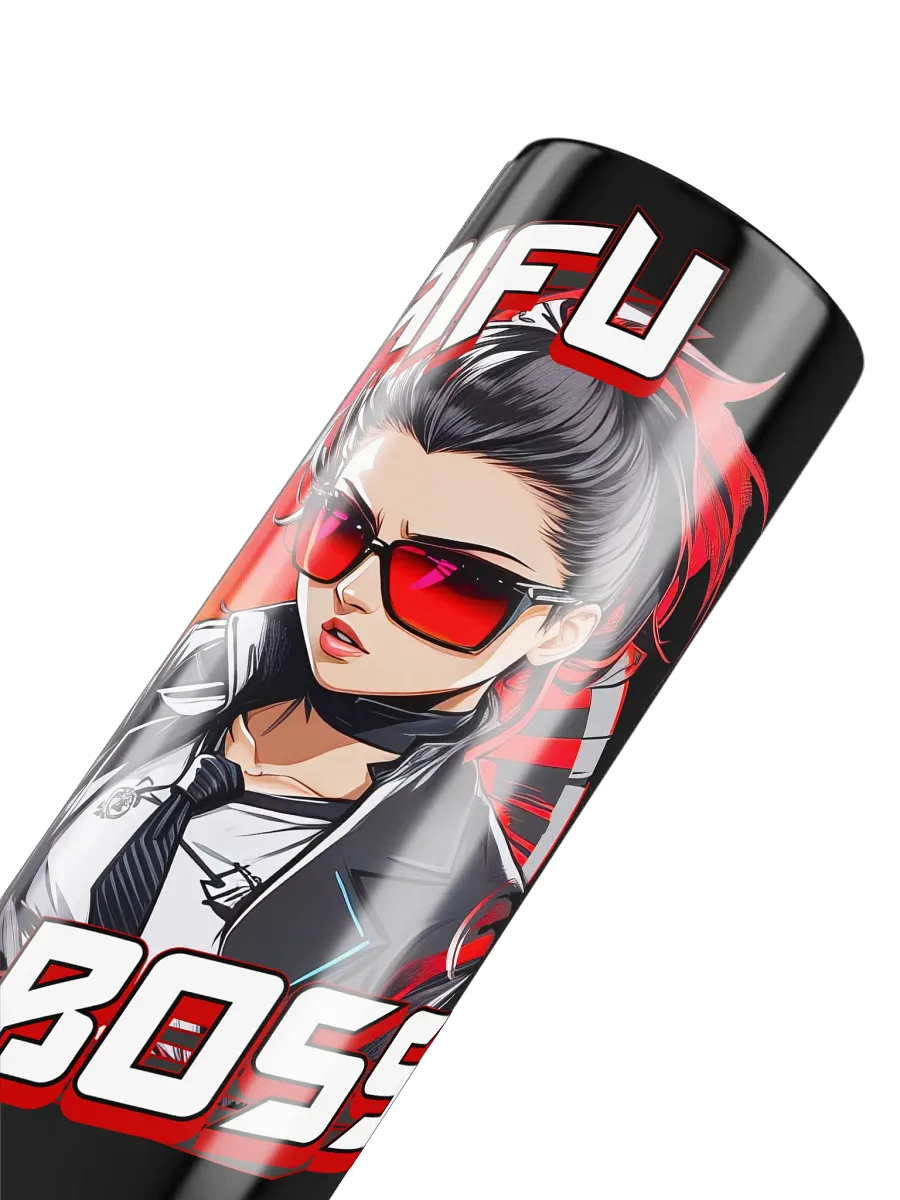 Waifu Boss 20 oz Skinny Stainless Steel Tumbler - Black - v1 product image (6)