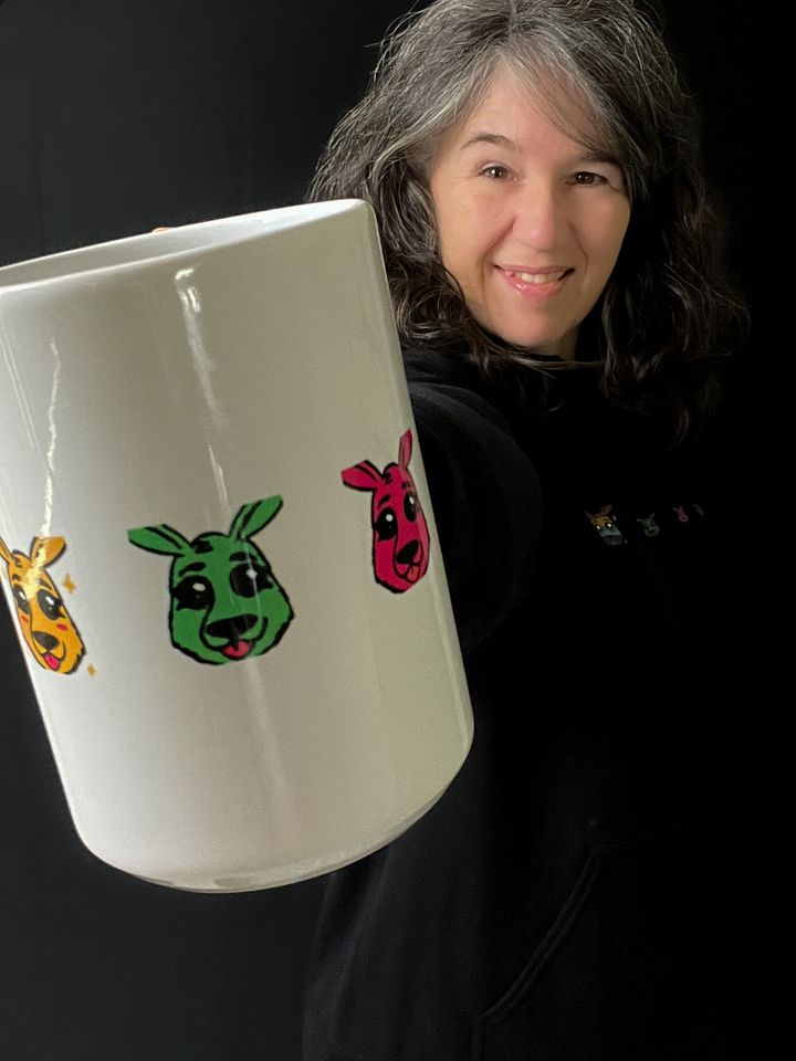 TiaLaughs Rainbow RooKrew Kangaroo Badges Mug product image (1)