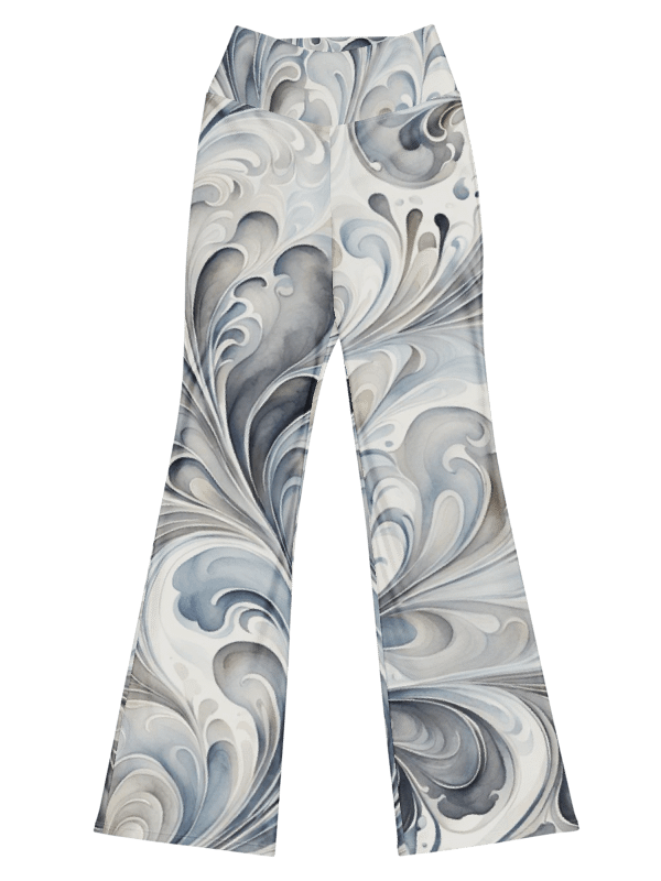 Gray Fractals Flare Leggings product image (1)