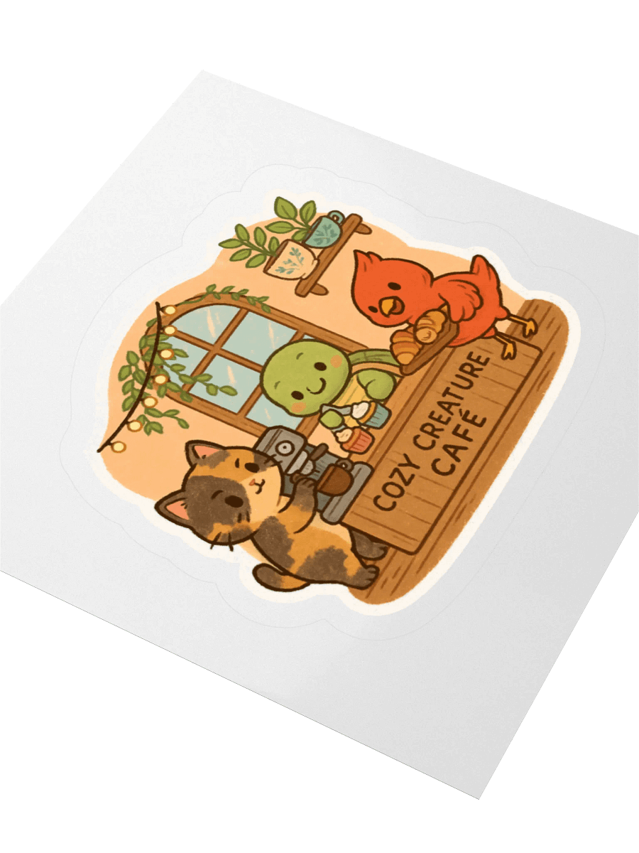 Cozy Creature Café Sticker product image (6)
