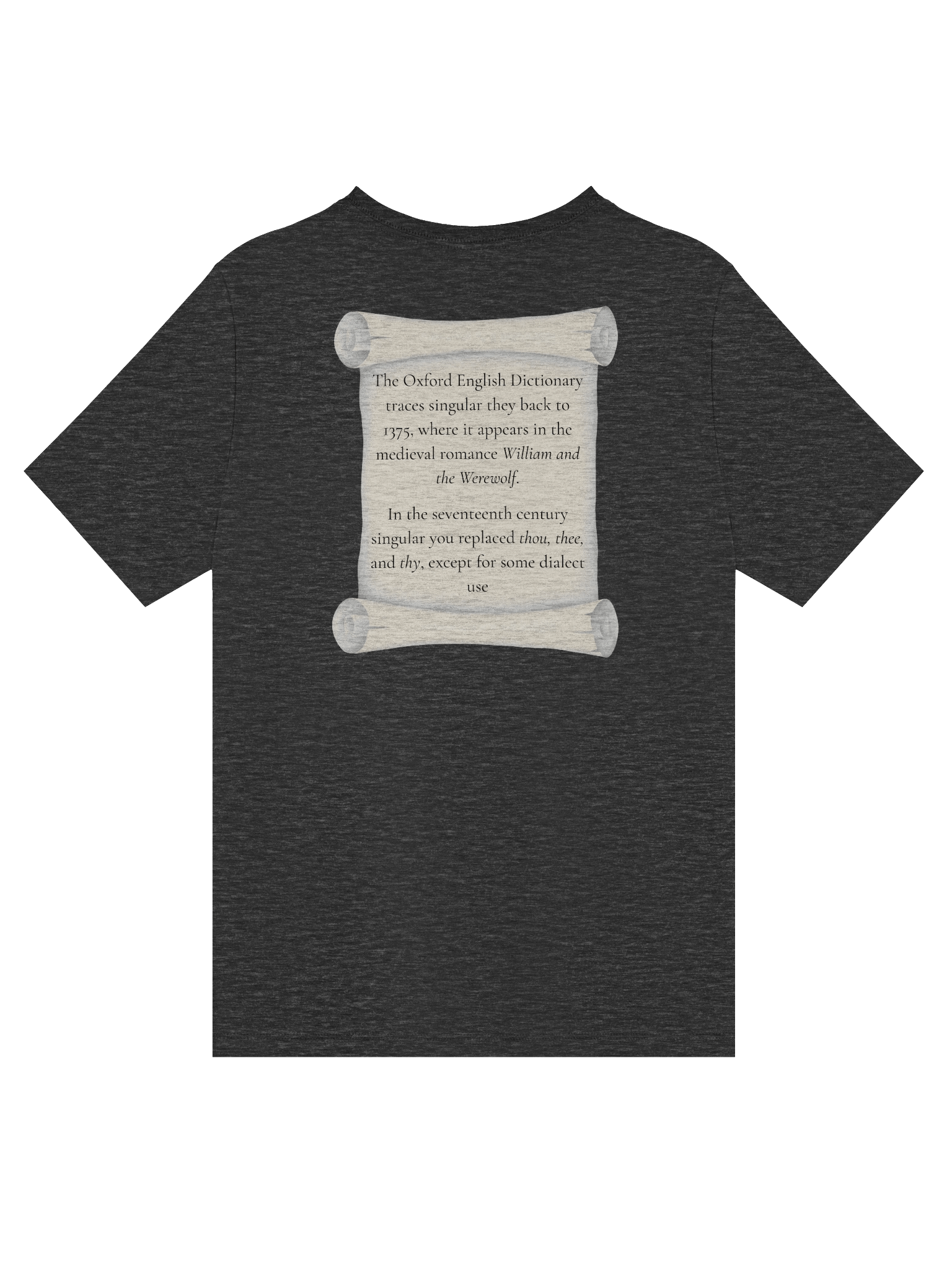 Singular they (v-neck printed front & back) product image (4)