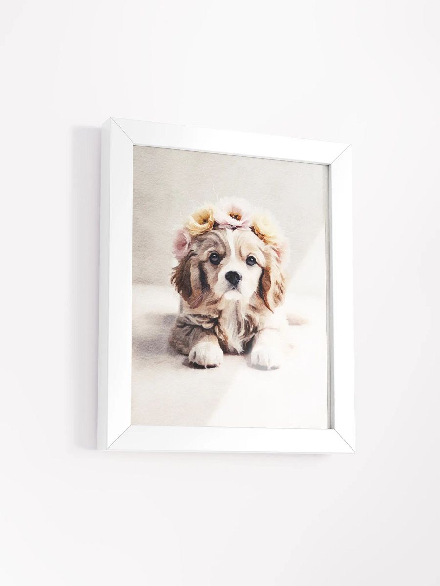 Floral Crowned Puppy - Framed Matte Poster product image (38)