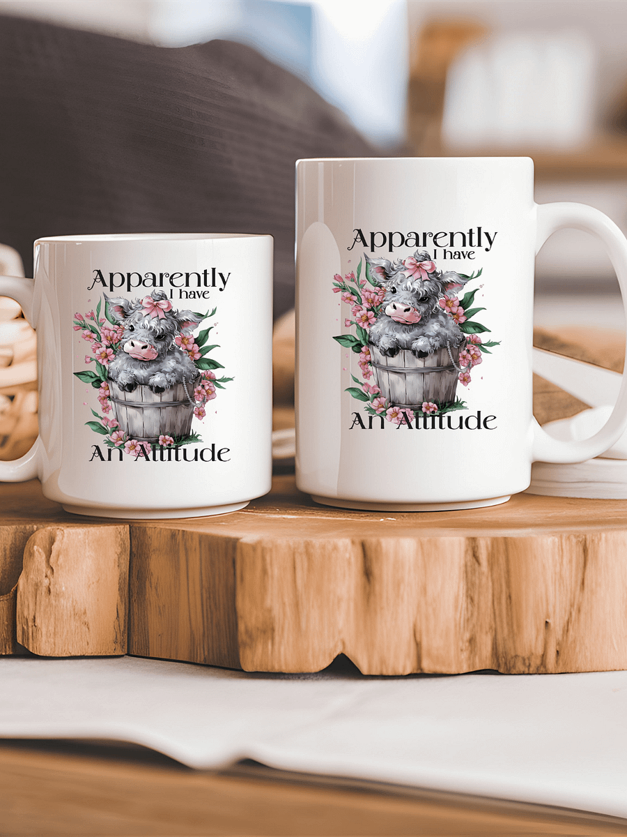 Apparently I Have an Attitude Coffee Mug – Funny Sassy Heifer Cow Design – Humorous Animal Lover Gift product image (4)