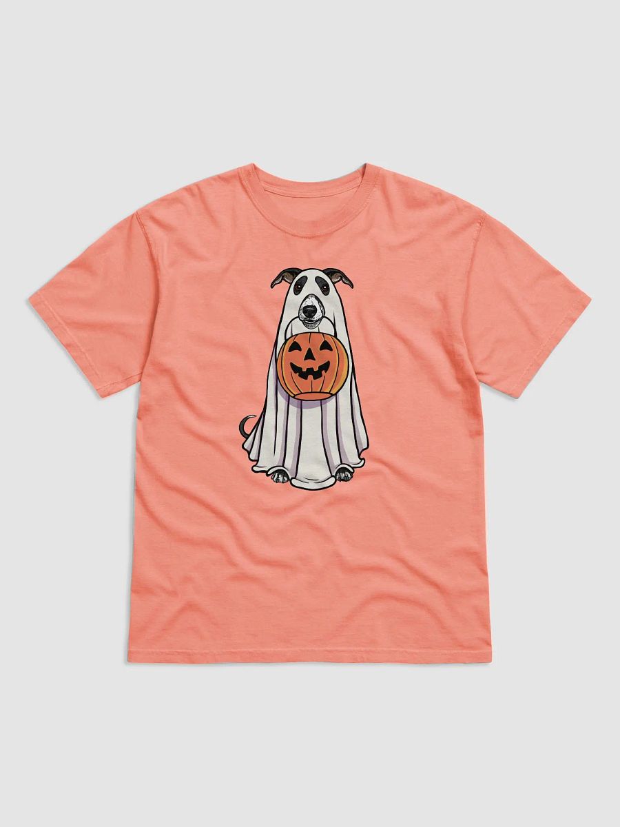 Funny Halloween Whippet(Black) T-Shirt | Funny Dog Wearing a Ghost Costume and Holding a Pumpkin Basket product image (22)