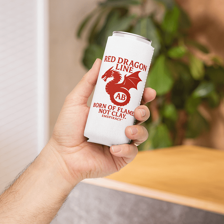 🔥 Red Dragon Can Cooler – "Made of Flame, Not Clay" 🔥 product image (1)