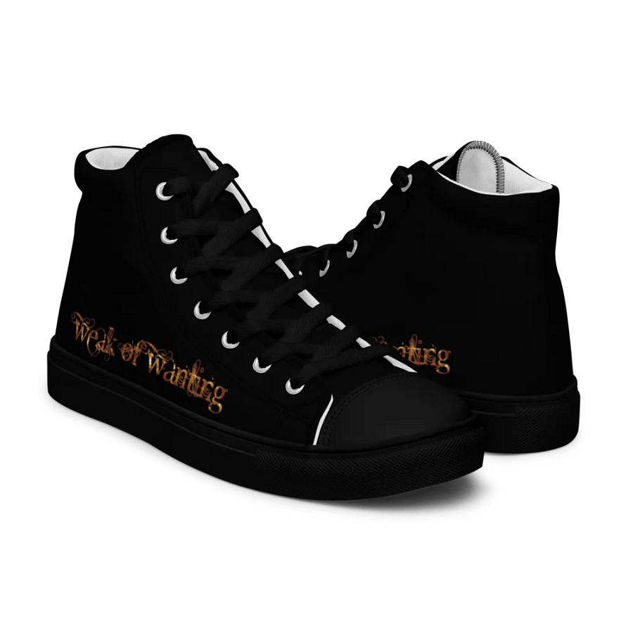 Weak Of Wanting Men's High Top Canvas Fire Logo Shoes product image (7)