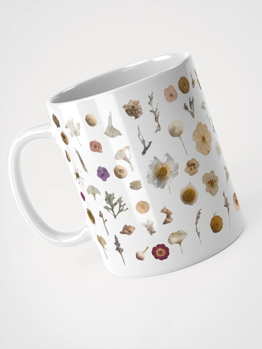 Pressed Flowers White Glossy Ceramic Mug product image (3)