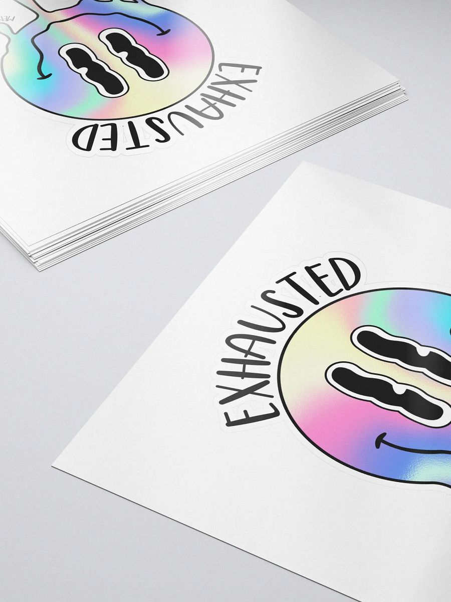 Exhausted Rainbow Kiss-Cut Sticker product image (5)