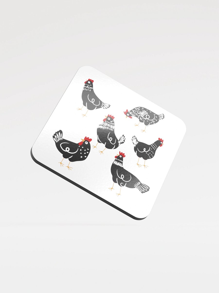 Chickens in Style Glossed Cork Coaster product image (1)