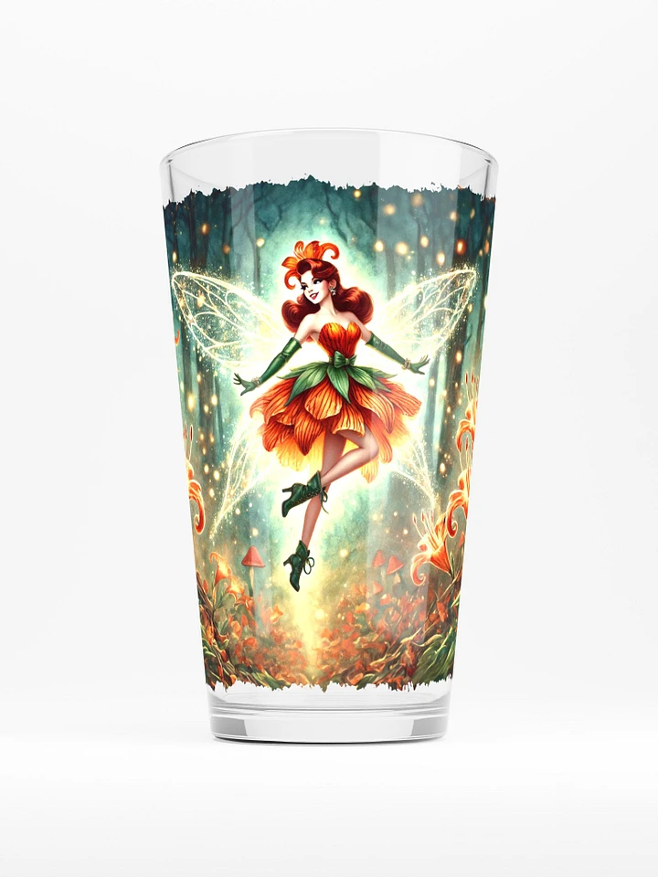 Enchanted Orange Lily Fairy 16 oz Glass - Fairytale Glassware product image (1)