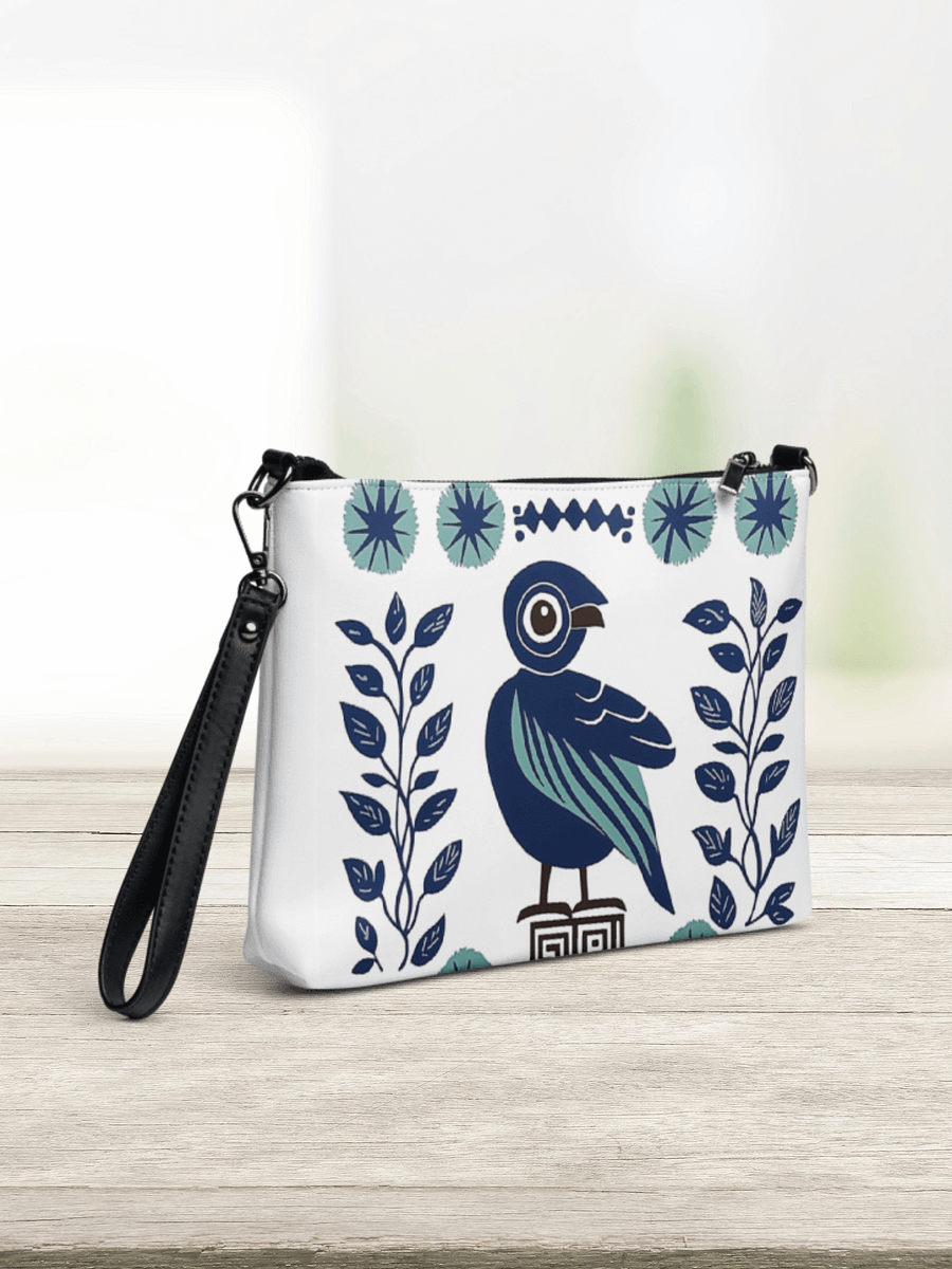 Aegean Songbird: Greek Folk Art Crossbody Bag product image (6)