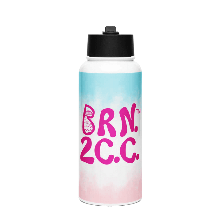 BRN.2C.C.™ | Pink Logo | Stainless Steel Water Bottle | Iconic Pink, White & Blue product image (1)