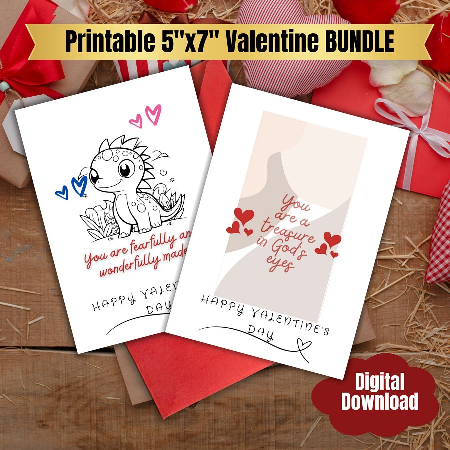 Printable classroom valentine | Christian valentine, Valentine card for kids bundle with bible word search game to download and print now product image (5)