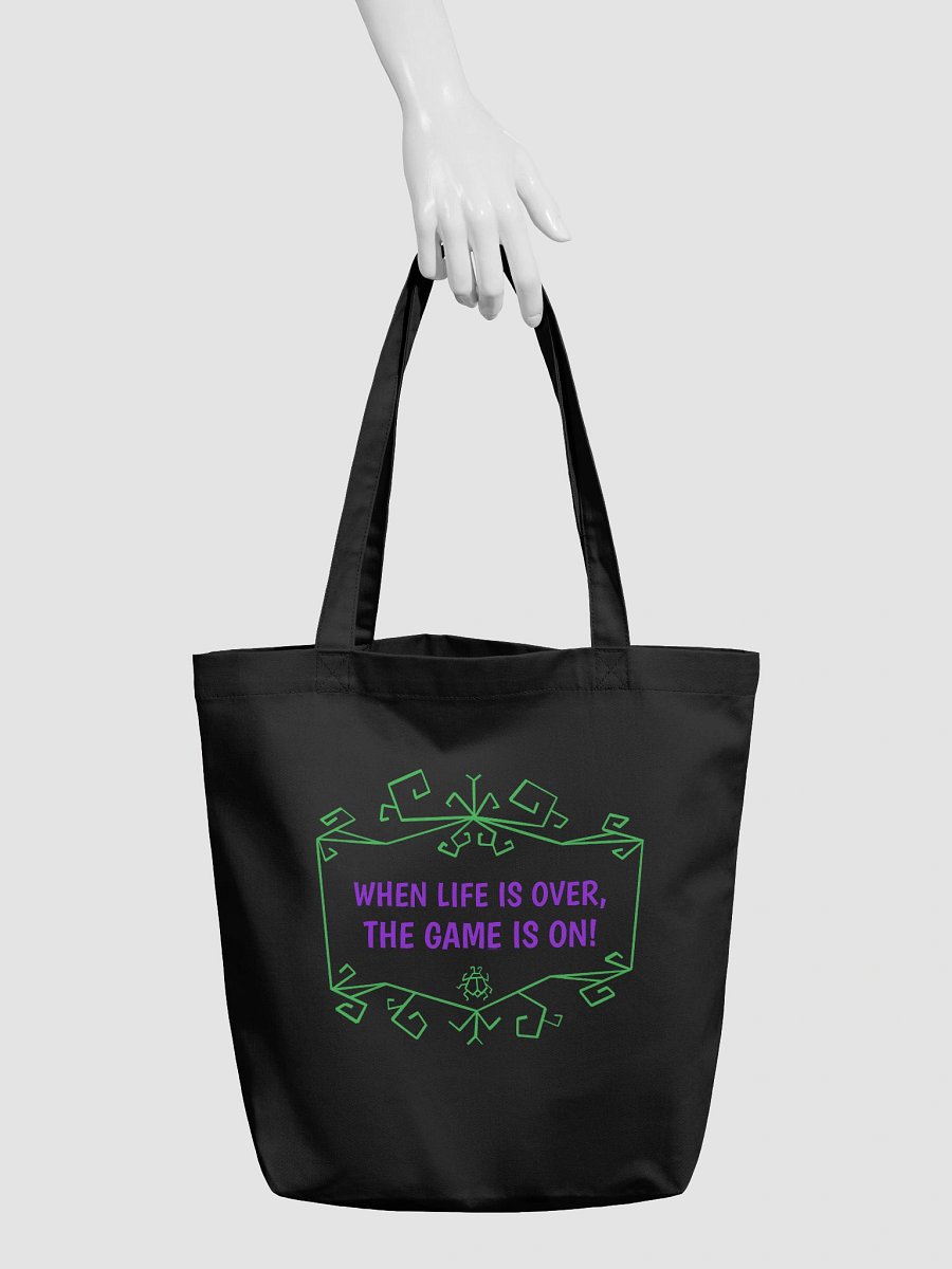 [UM Designs] When Life Is Over, The Game Is On - Black Tote Bag product image (3)