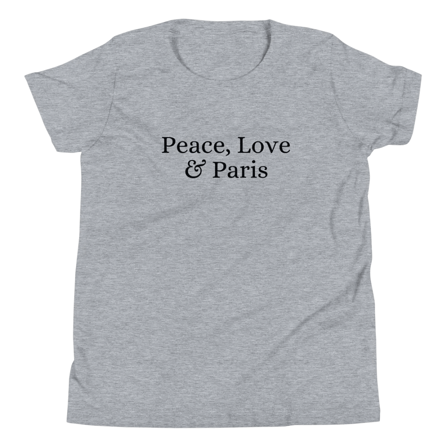 Peace, Love and Paris Youth T-Shirt | Black Ink product image (11)