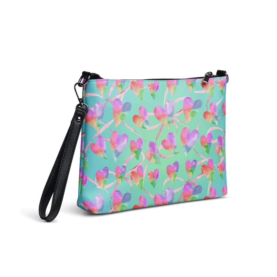 Whimsical Hearts All-Over Print Crossbody Bag for creative ladies and girls product image (4)