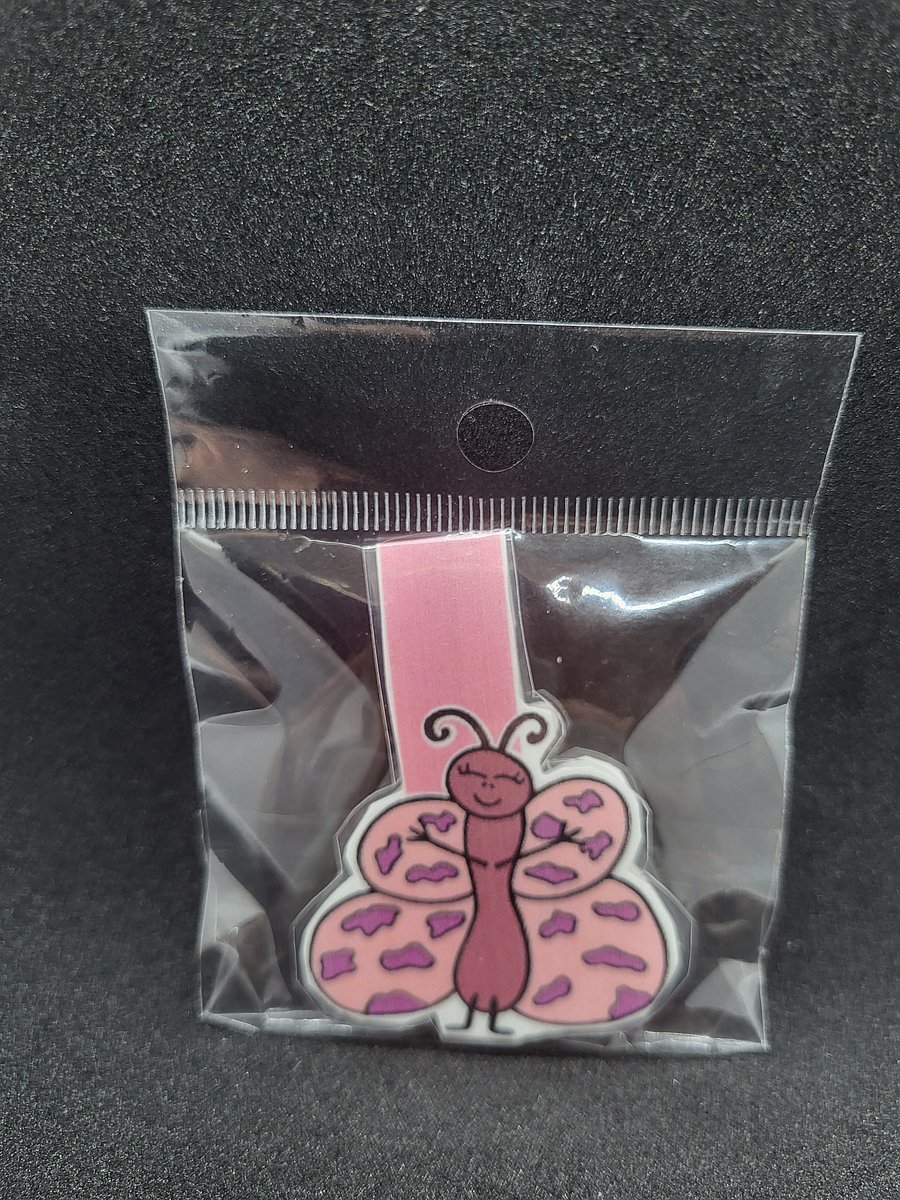 Cute Cartoon Purple Butterfly Magnetic Laminated Bookmark for Insect Lovers product image (1)