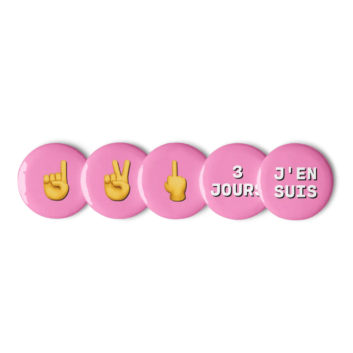 Badges 3 jours j'en suis • Pinky Pride Pin Combo Edition product image (1)