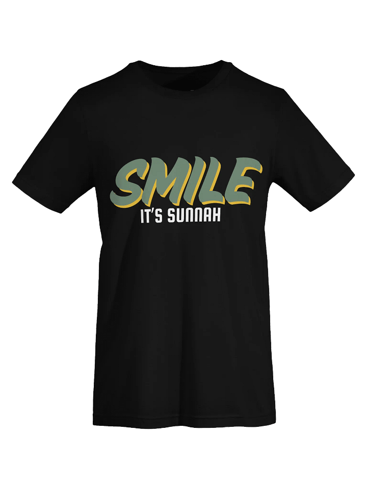 Dark "Smile It's Sunnah" T-Shirt in Muted Olive product image (1)