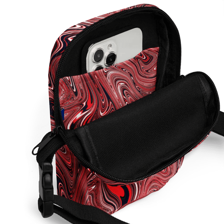 Utility Crossbody Bag - Brown, Black and White Fluid Swirls product image (2)