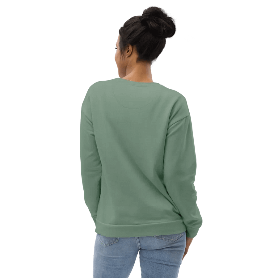 Plain Medium Sage Green Soft Summer Unisex Recycled Polyester Heavyweight Premium Sweatshirt by Treasure Pie product image (10)