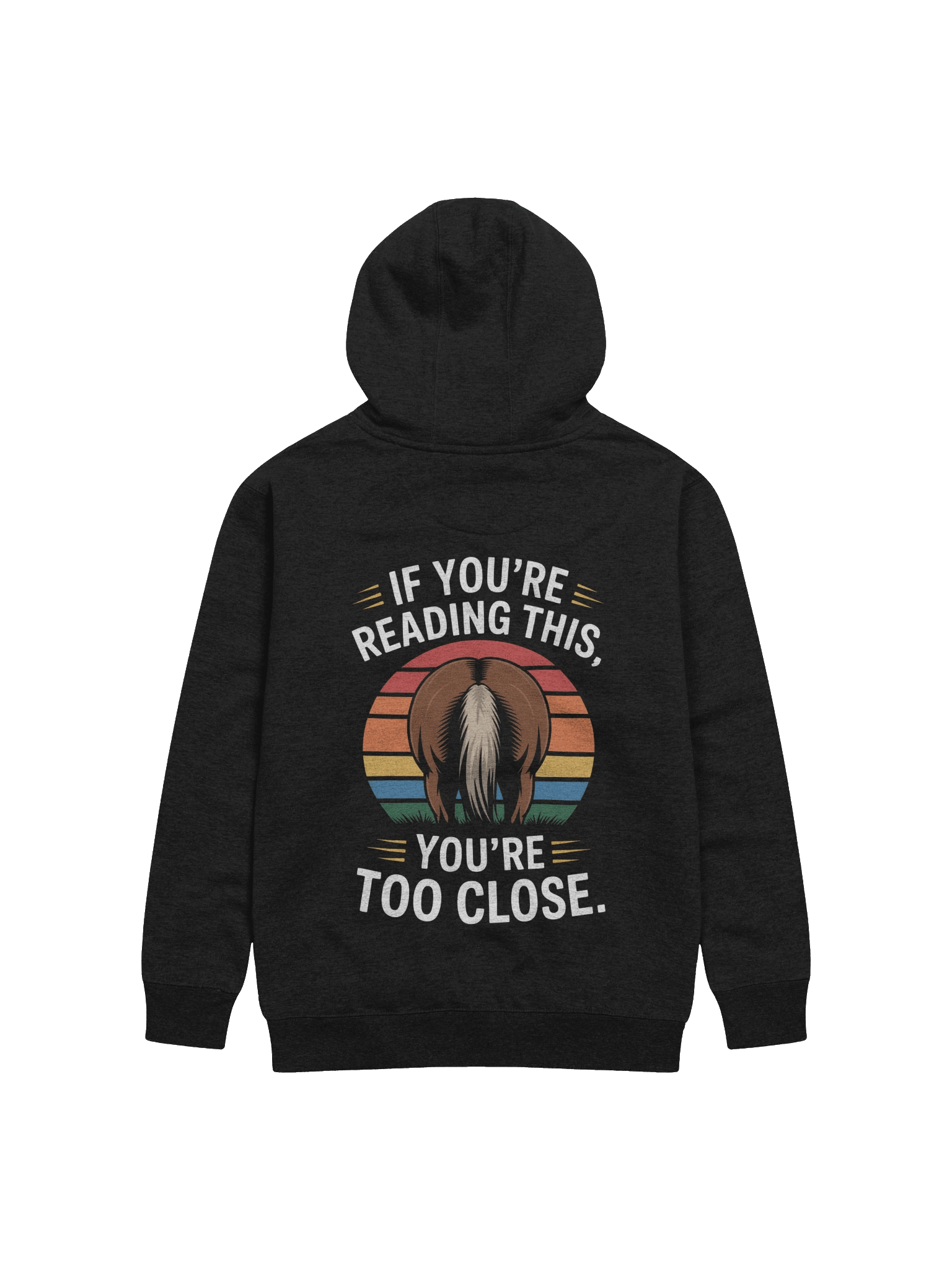 Personal Space Warning Horse Hoodie - Introverted Equestrian Essential product image (2)