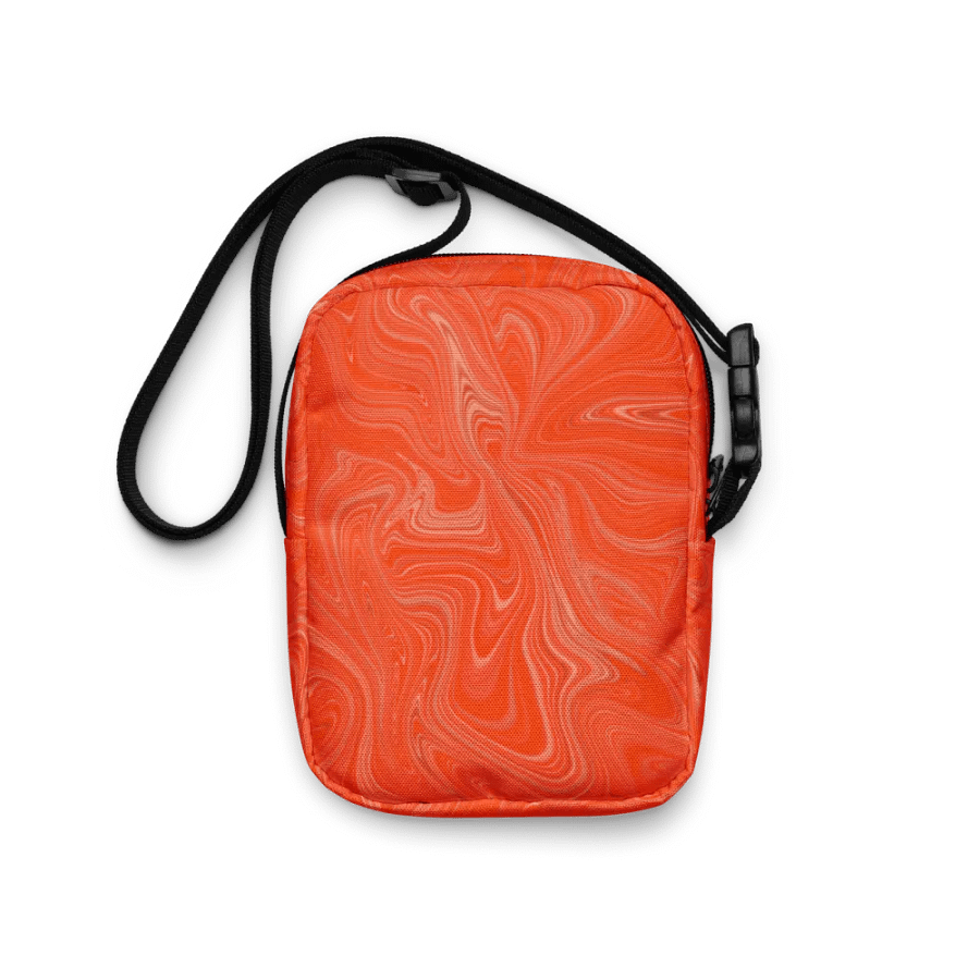 Utility Crossbody Bag - Orange Brown Fluid Swirls product image (1)