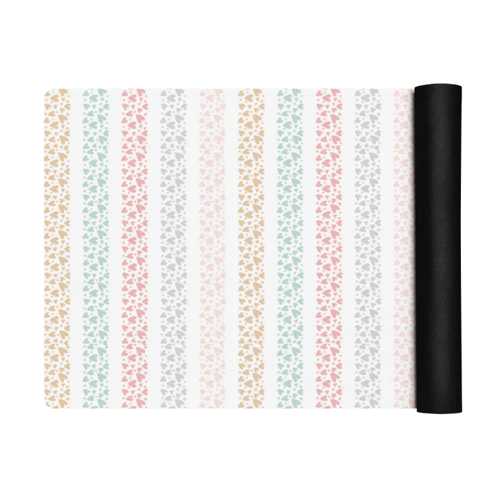 Colorful Pastel Heart Shaped Stripes Yoga Mat by Treasure Pie product image (2)