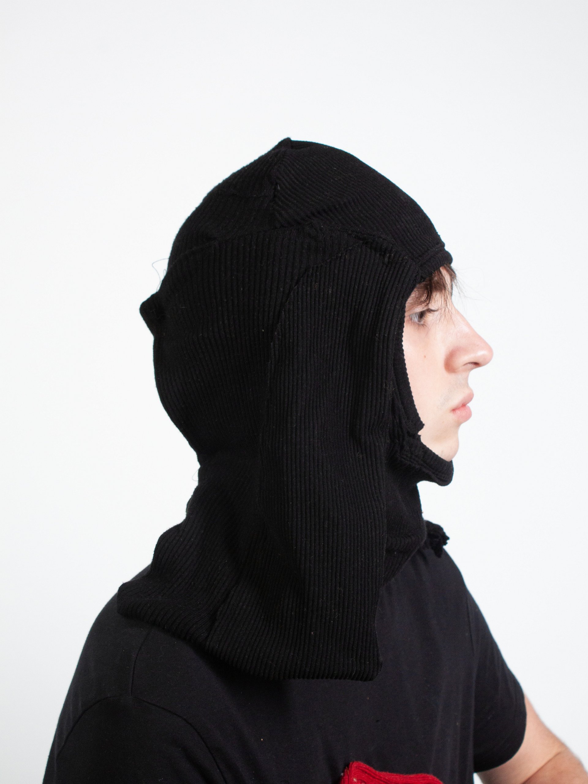 Black 'T-Clava' Ribbed Knit Balaclava product image (2)