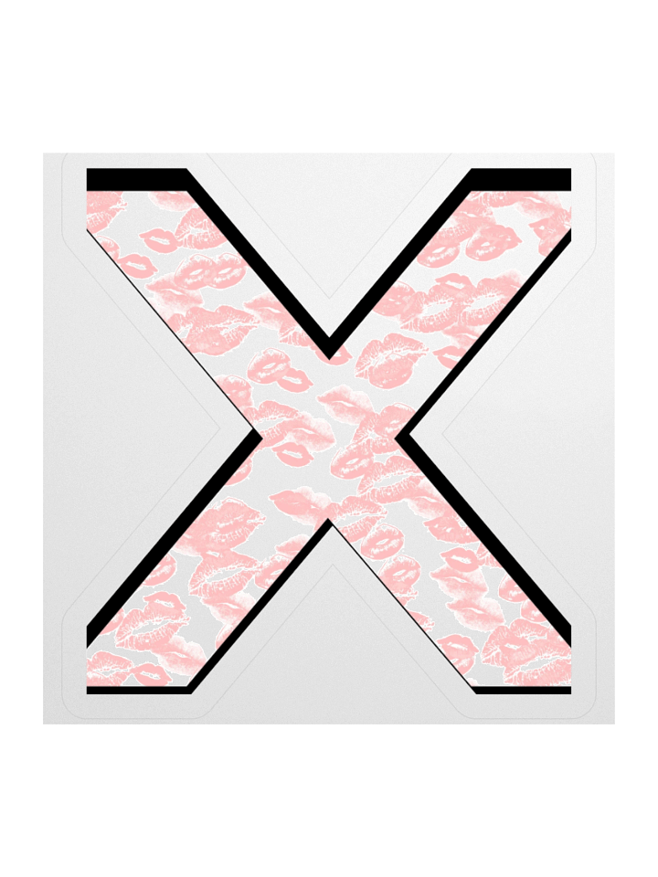 White X Pink Lipstick Kisses | Kiss-cut Sticker product image (1)