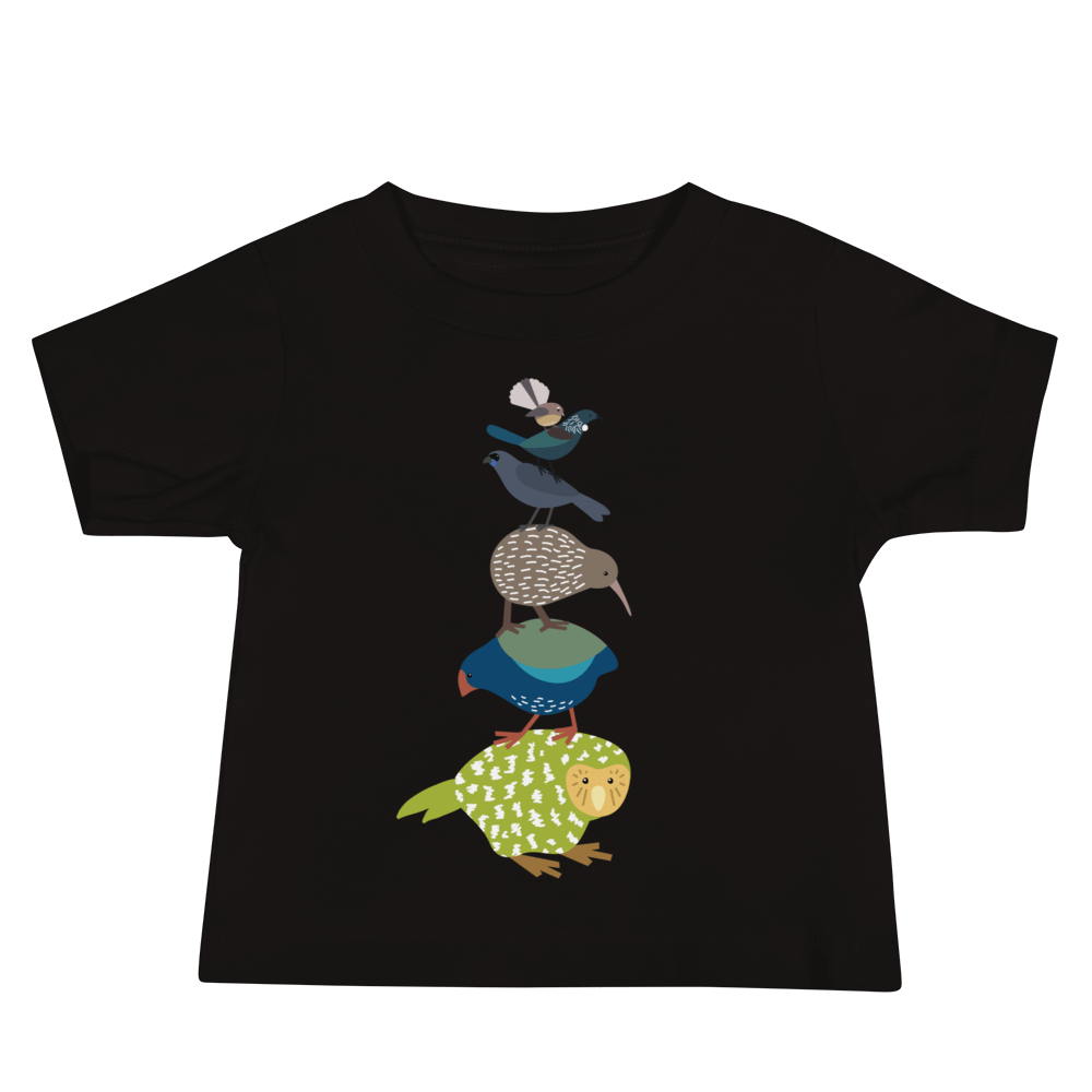 NZ Bird Stack Baby T-Shirt product image (2)