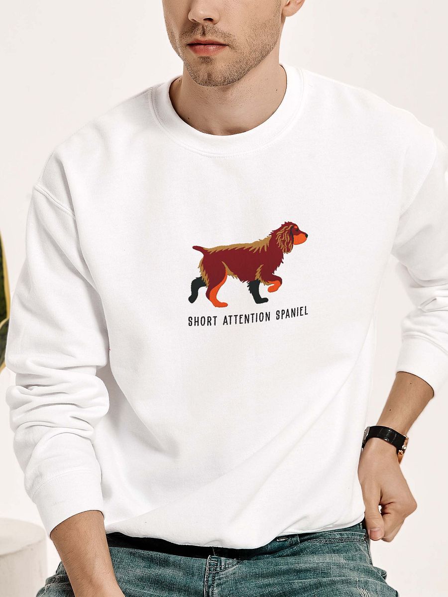 Short Attention Spaniel Sweatshirt (Embroidered) of a Working Cocker Spaniel(Liver & Tan) product image (2)