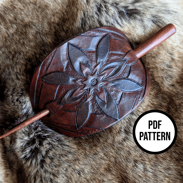 Geometric Leather Hair Stick - PDF Pattern for Leatherwork product image (2)