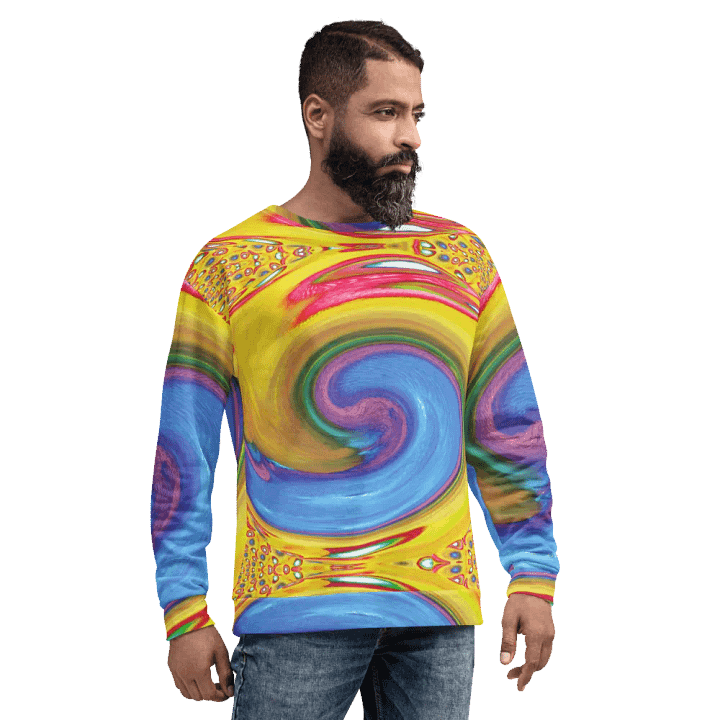 Abstract Colourful Swirl Acrylic Circles Unisex Sweatshirt product image (1)