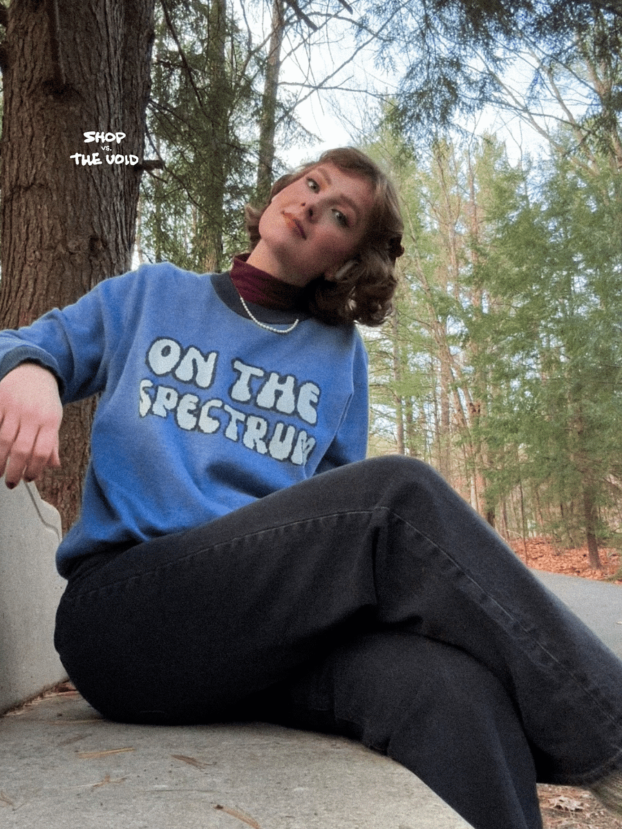ON THE SPECTRUM (tri-tone groovy blue design) classic fit crewneck product image (2)