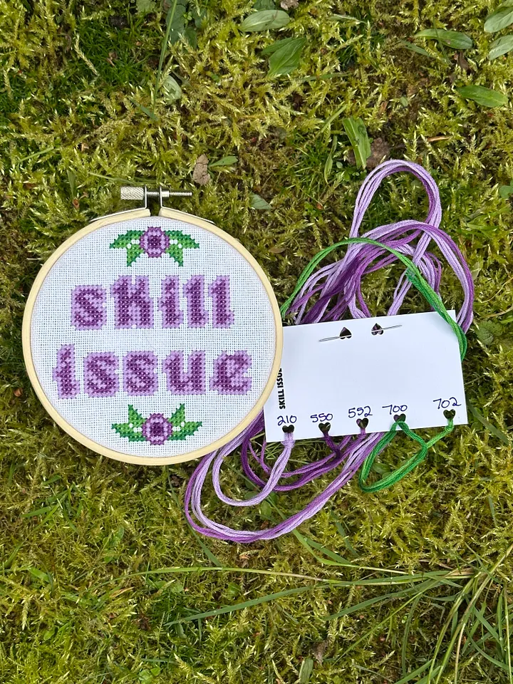 Skill Issue - Cross Stitch Kit product image (1)