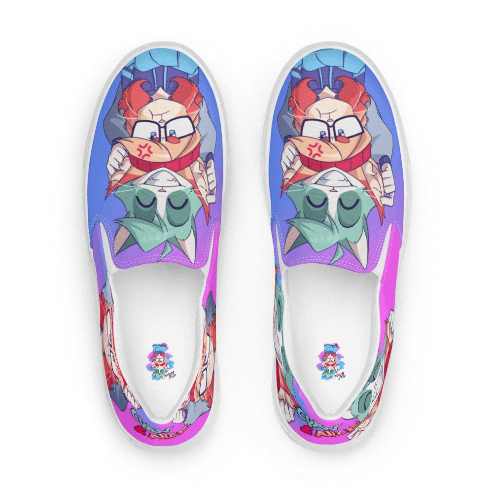 Cyan Teasing Alice's Ears Women Slip-On Canvas Shoes product image (2)
