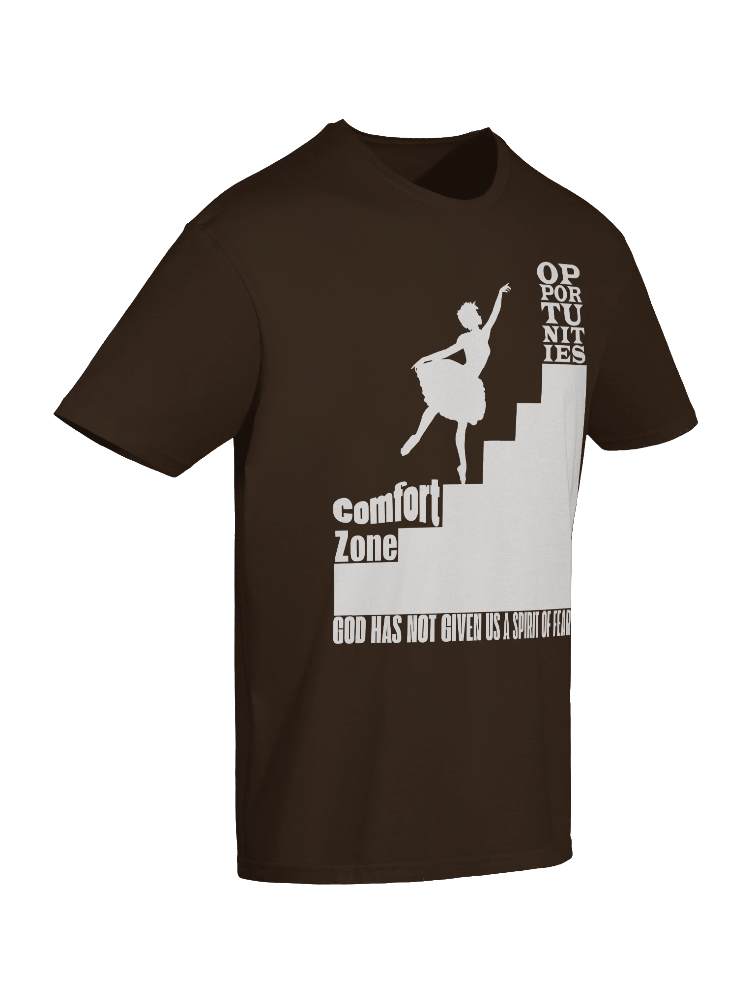Opportunity begins at the end of our comfort zone. T-shirt product image (38)