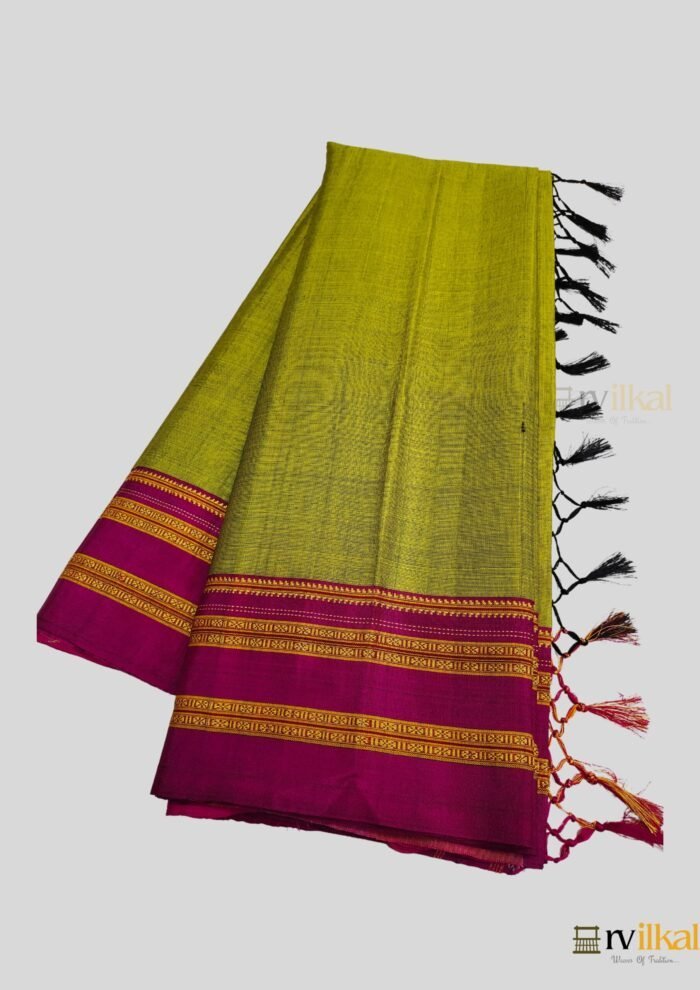 Green Pink Gayathri Handloom Ilkal Saree product image (1)