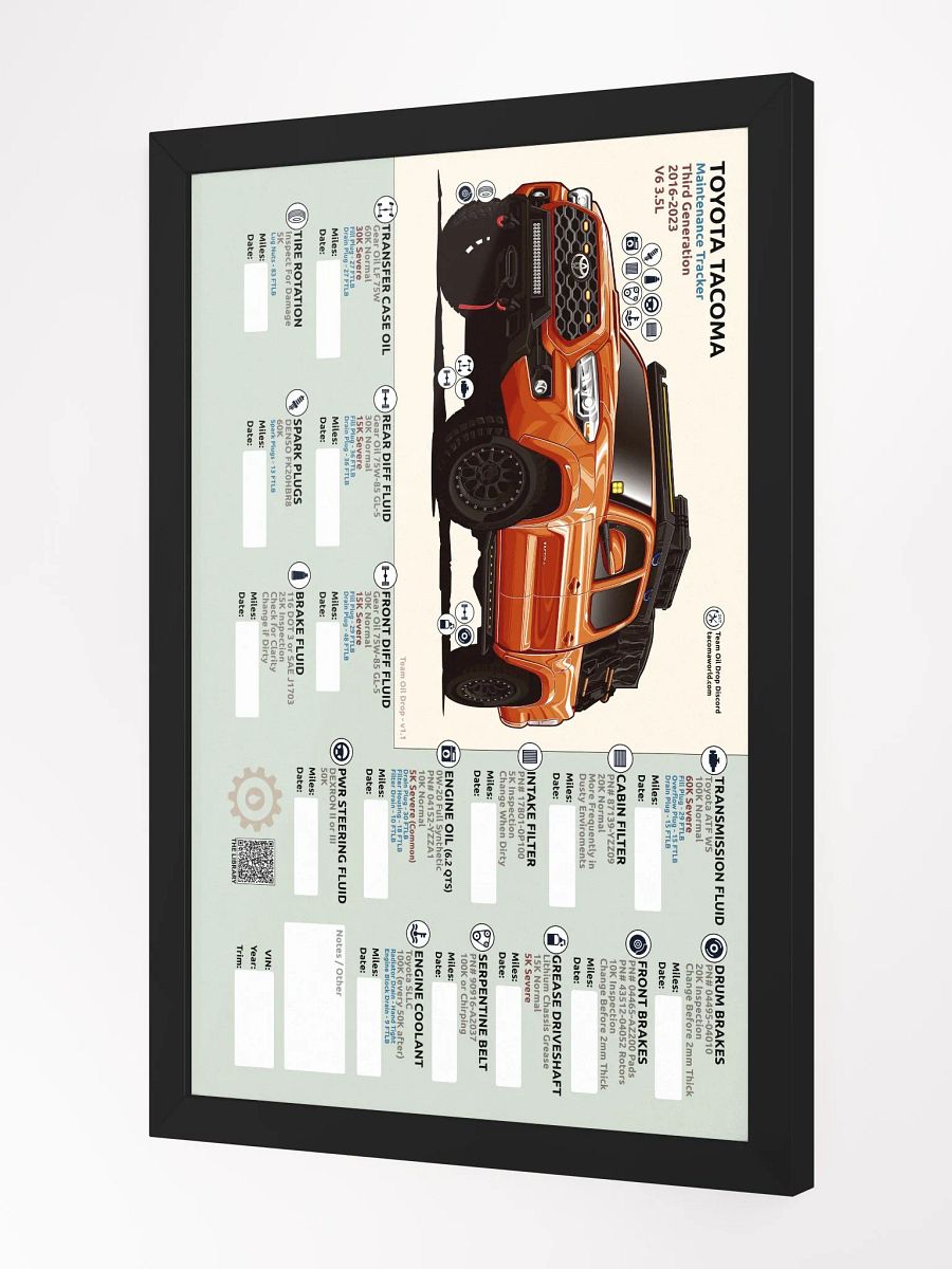 3RD GEN MAINTENANCE TRACKER V1.1 - Octane (Framed) product image (3)