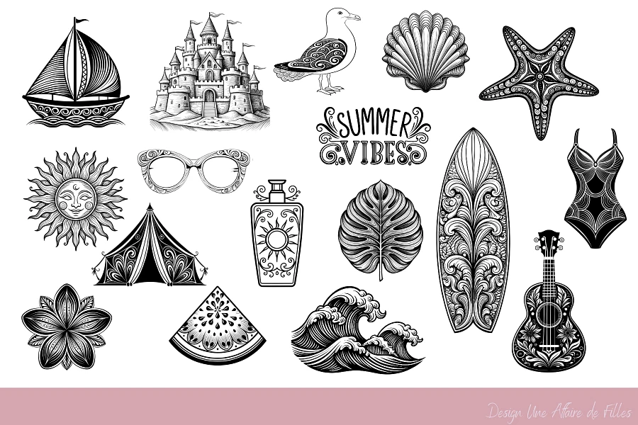 SUMMER VIBES - Art Nouveau - 35 Vectors product image (3)