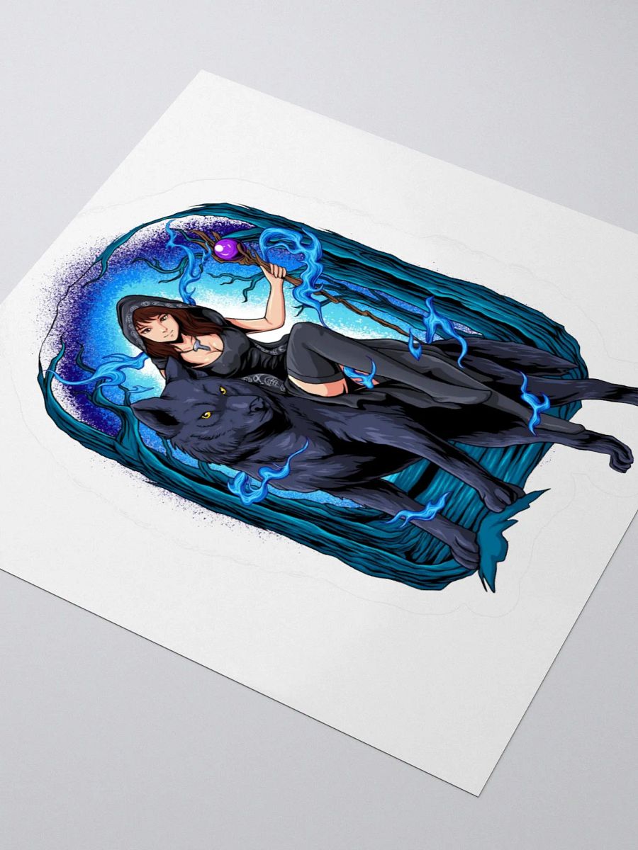 Mystical Wolf and Sorceress Kiss Cut Stickers product image (9)