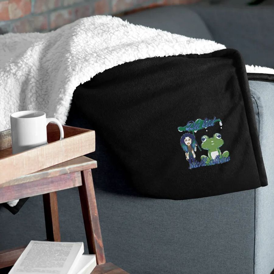 Bestickte Premium-Sherpa-Decke mit Motiv Du bist nicht alleine product image (10)