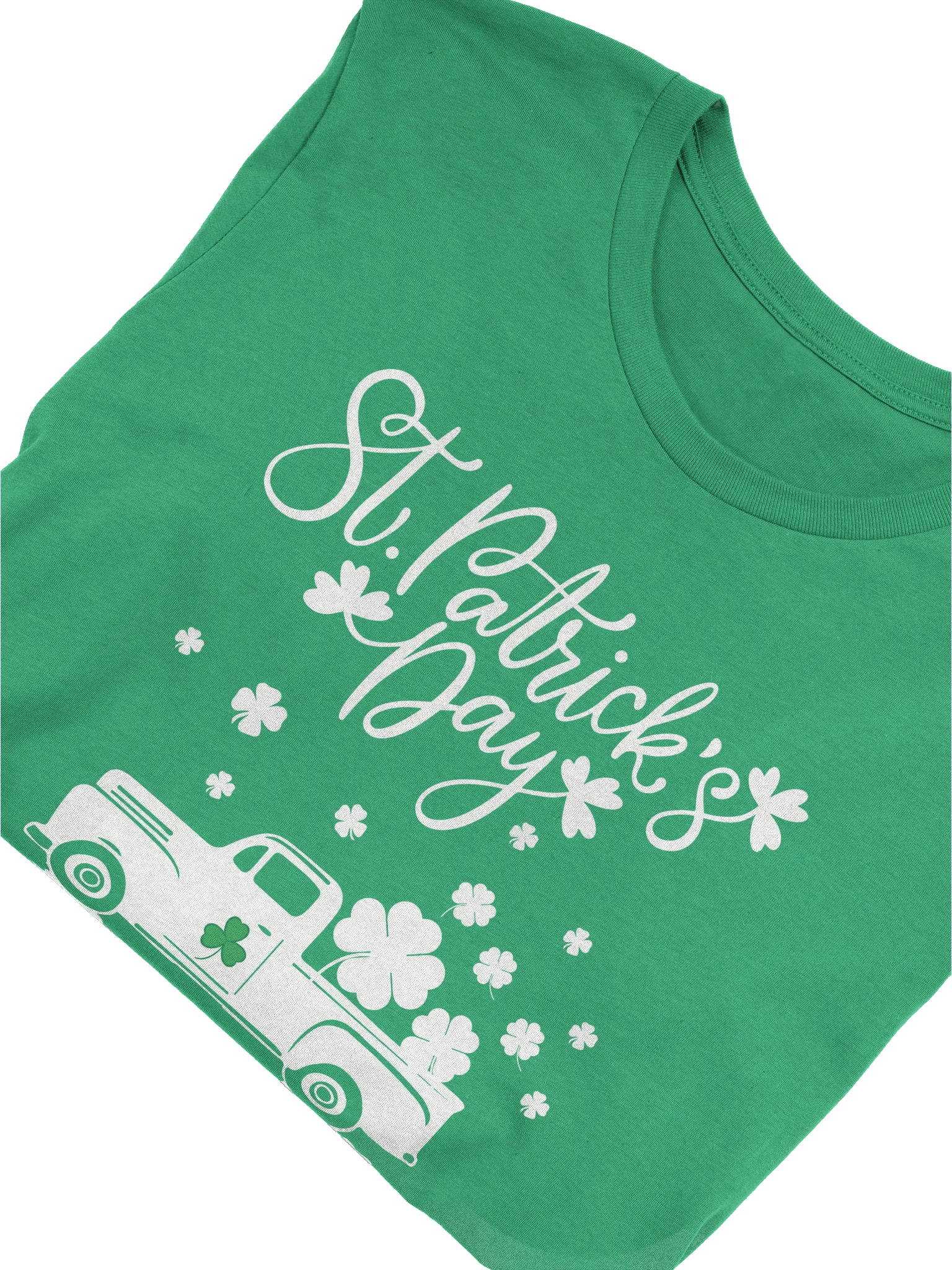 Patrick's Day Vintage Car and Clover T-Shirt product image (10)